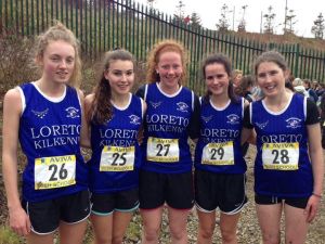 Senior Cross Country: Anna Sheehan, Aoibhe Richardson, Sarah Kent,  Nicola Murphy, Lauren Dermody